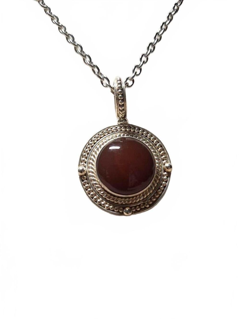 Carnelian pendant in sterling silver with stainless steel chain included